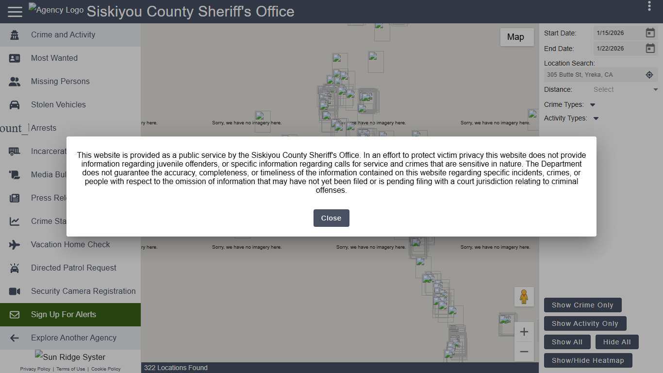 Siskiyou County Sheriff's Office - Crime & Activity